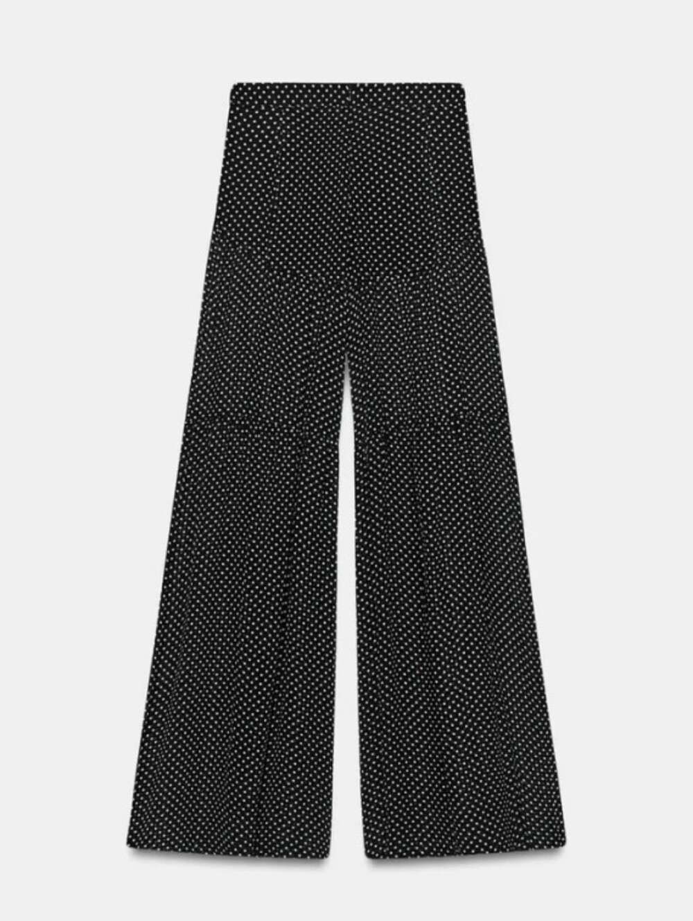 Zara Zw Collection Polka Dot Wide-Leg Semi-sheer Tiered High Waist Pants Sz-M - Picture 3 of 15